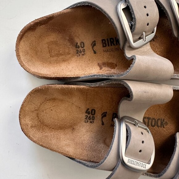 BIRKENSTOCK Arizona Big Buckle Nubuck Leather Pure Sage Grey Size 40 EU W9 / M7 - Picture 3 of 15